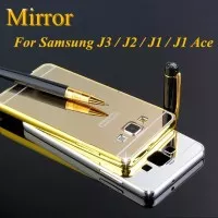 Bumper Case Samsung J1 Ace Backcase Metal Hardcase Mirror Sliding Cove