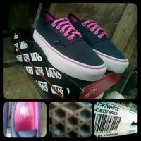 sepatu vans authentic navy pink woman / sepatu sekolah