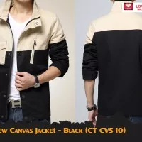 Jaket Korea K-Style New Canvas Jeans Jacket - Black/ Hitam