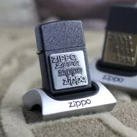 Zippo Emblem Original Pewter Silver Black Crackle 363