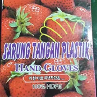 Sarung Tangan Plastik murah tebel HDPE Merk Strawberry