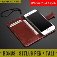 iPhone 7 - 4.7" - Flip Cover Wallet Leather Case Casing Dompet Kartu