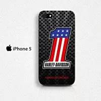 Harley Davidson Number One On Carbon iPhone 5/5S Custom Hard Case