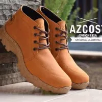 Sepatu Kulit Casual Pria Azcost Jakualo Original Tan