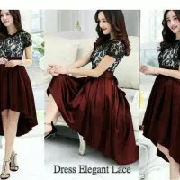 Dress Elegant Lace Maron