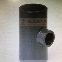 RUCIKA Vlok Tee PVC 2" x 1 1/4" AW / Tee Reducer Polos Tanpa Drat