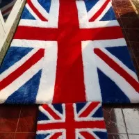 Karpet Bulu Rasfur Bendera Inggris England 200x140 Busa 3cm +Anti Slip