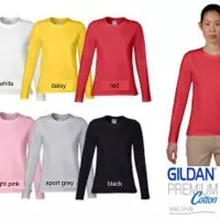 Ladies-GILDAN PREMIUM cotton 76400L-Kaos WARNA-Lengan Panjang