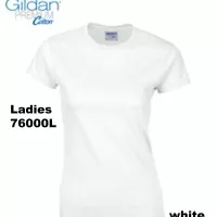 Ladies - GILDAN PREMIUM cotton 76000L - Kaos PUTIH - Lengan Pendek