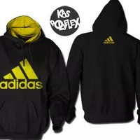 SWEATER HOODIE JAKET ADIDAS WARNA HITAM (POLYFLEX)