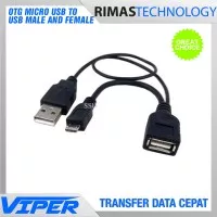 Kabel cable OTG Micro USB to USB Male and Female Black Hitam Android