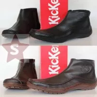 Sepatu Pria Pantofel Boot Kickers 0999 Resleting / Kulit
