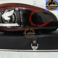 Tangki CB 100 / Tangki CB Glatik / Warna Hitam Merah