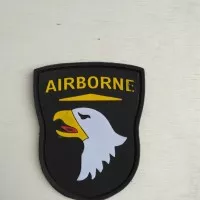 Patch rubber airbone logo burung hitam - patch velcro - pacth rubber
