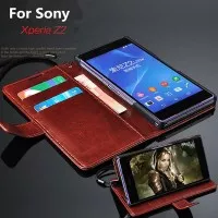 Sony Xperia Z2 Wallet Leather Flip Book Cover Casing Case Dompet Kulit