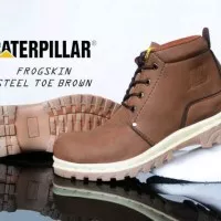 Sepatu Boot Caterpillar Frogskin Safety Brown