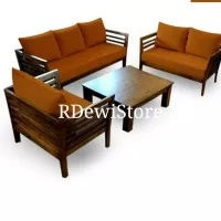 Kursi sofa tamu minimalis kayu jati modern set
