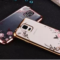 Casing "FLOWER DIAMOND CASE" Cover HP Samsung S5 & S6 Softcase