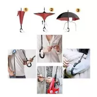 Payung Terbalik Kazbrella C Handle Reverse Double Layer
