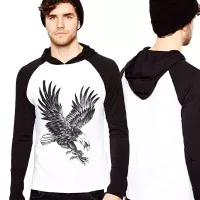 sz graphics/eagle/raglan long sleeve hoodie/t shirt pria