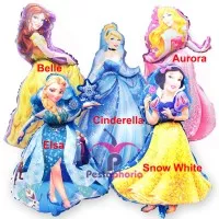 Balon Foil Princess Belle/Aurora/Snow White/Cinderella/Elsa Size 95cm