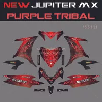 Sticker striping motor stiker Yamaha New Jupiter MX RED TRIBAL SPEC A