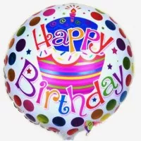Balon Foil Ulang Tahun / Happy Birthday Putih - B 02