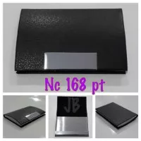Name card case polos letaher plus stainless metal tag