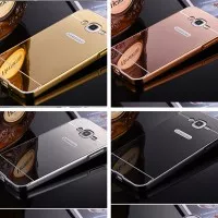Samsung J1 Ace Bumper Metal + Back Case Mirror Sliding J1 Ace