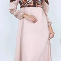 Baju Muslimah / Dress Muslim / Gamis Terbaru Coklat (FTW 027)