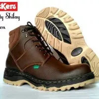 sepatu murah kickers boot safety leather syn brown size 39-43