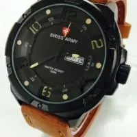 Jam Tangan Swiss Army Date and Day Leather Brown