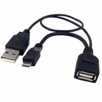 SALE Kabel cable OTG Micro USB to USB Male and Female Black Hitam Andr
