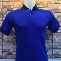 Kaos Kerah Kombinasi BIRU BENHUR - Polo Kerah Kombinasi biru benhur