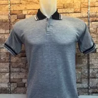 Kaos Kerah Kombinasi ABU - Polo Kerah Kombinasi abu - shirt pria