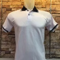 Kaos Kerah Kombinasi PUTIH - Polo Kerah Kombinasi putih - Polo Shirt