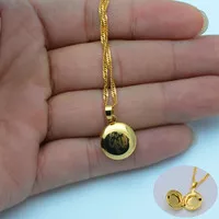 Kalung liontin bertulisan Lafadz Allah Titanium gold anti karat bulat