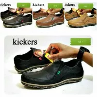 sepatu slop kickers kulit pria terbaru | slip on santai keren casual