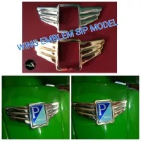 Wing Emblem model S.I.P stainless /aksesoris vespa /emblem dasi