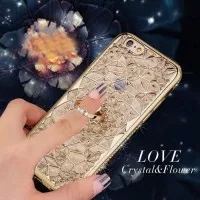 Case Samsung A3 2017 A320 Love Crystal Flower List Diamond Bunga 3D