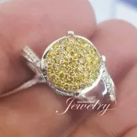 PROMO Cincin Berlian Kuning Berlian Eropa Natural Diamond Ring Emas 40