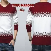 Sweater Zeru White-Red Rajut Tribal/Harga Distributor/Kualitas Premium
