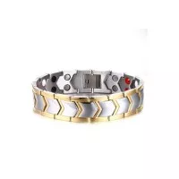 Gelang TITANIUM Silver Bio Magnetic Germanium Health 4in1