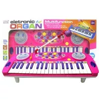 Mainan Edukatif - Electronic Organ PINK / BIRU Piano Anak + Mic