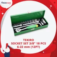 Tekiro Socket Set 3/8 inch 18 Pcs 6-22 mm 12PT / Sock Set