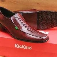 sepatu formal pantofel pria kickers kulit asli brown