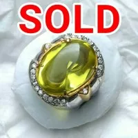 [RING PERAK] Natural Kecubung Lemon / Citrine Quartz