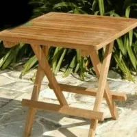 Meja Piknik Lipat MENTAH Kayu Jati Garden Kebun Outdoor Indoor Teras