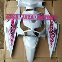 Cover Body Halus Honda Beat Lama Karbu Warna Putih striping pink 2010