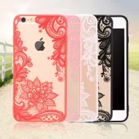 Clear TPU frame hard back Case iphone 5 5s SE flower floral lace